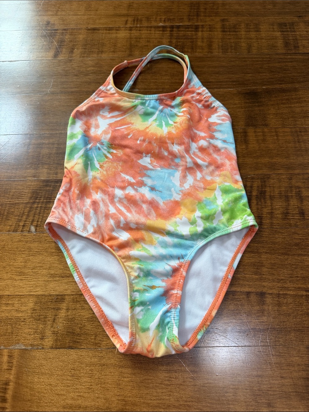 Zara Kids Tie-Dye One-Piece Swimsuit - Orange Multi